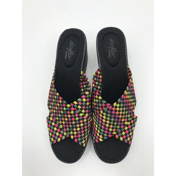 Dex Flex Sport Wedge Woven Cross Strap Sandal Multi-Color Size 11 - Picture 5 of 7
